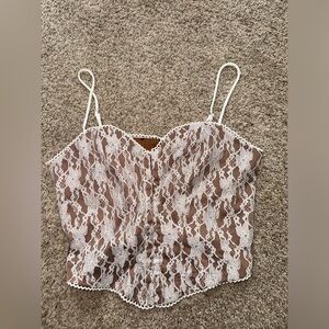 PacSun White and Bronze Corset Top